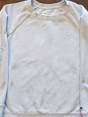 Champion Pale Blue Crewneck Sweatshirt with Subtle Logo